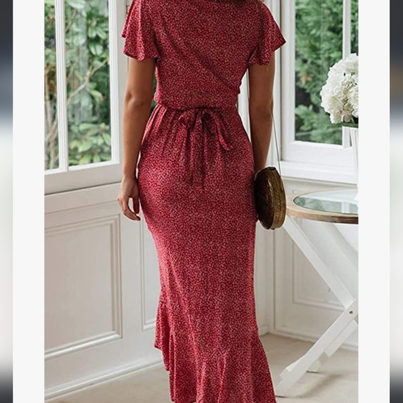 Boho Chic Floral Print Wrap Dress NWT - Picture 2 of 3